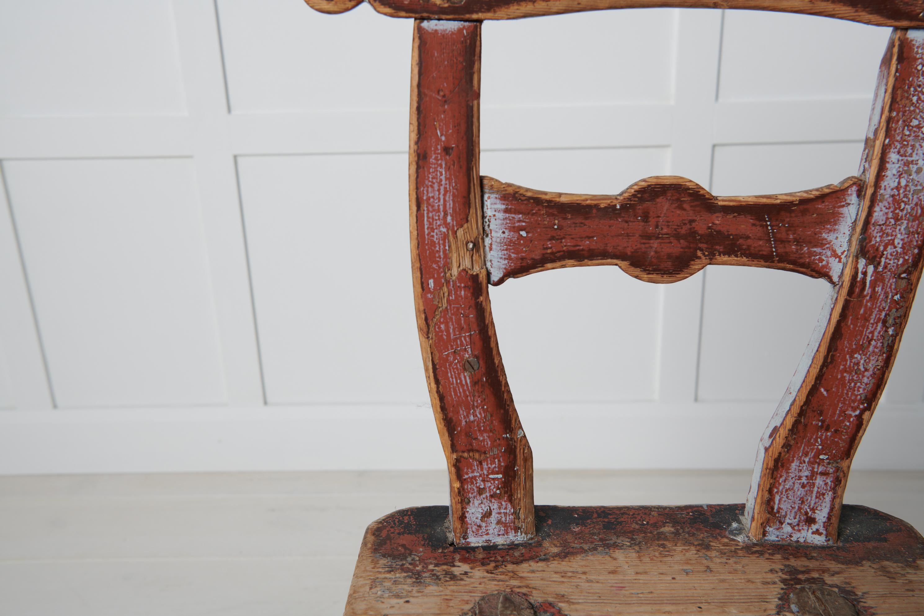 Unusual Northern Swedish Antique Unique Country Folk Art Chair  For Sale 3