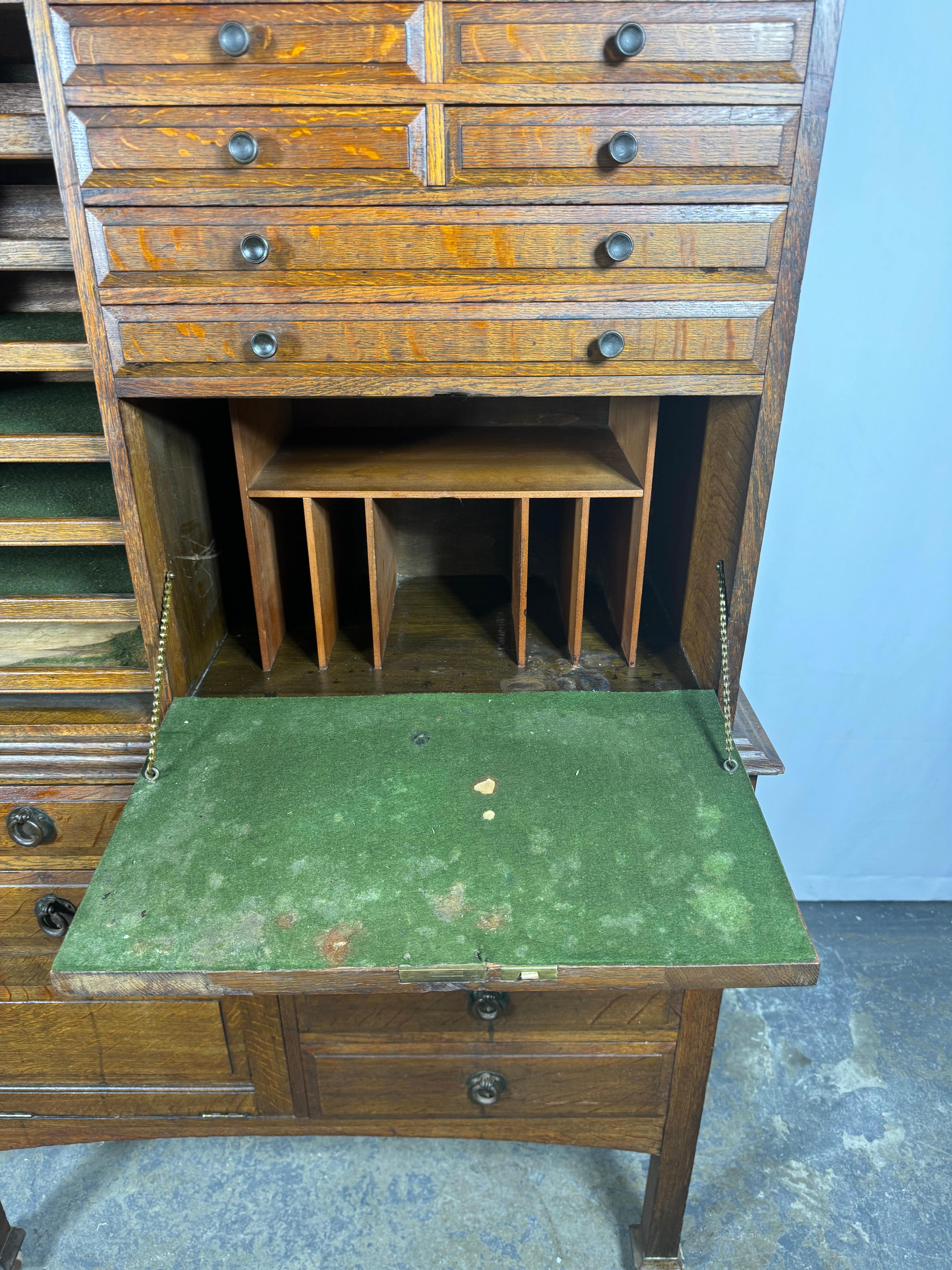 Insolito  Armadietto dentale a più cassetti in Oak Art Nouveau  da Premier Cabinet Co. in vendita 11