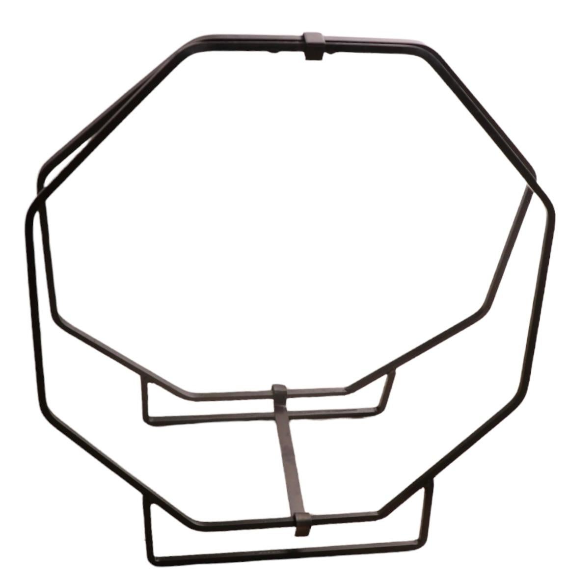 Unusual Octagonal Mid Century Log Holder in Wrought Iron ca. 1950's In Good Condition For Sale In New York, NY