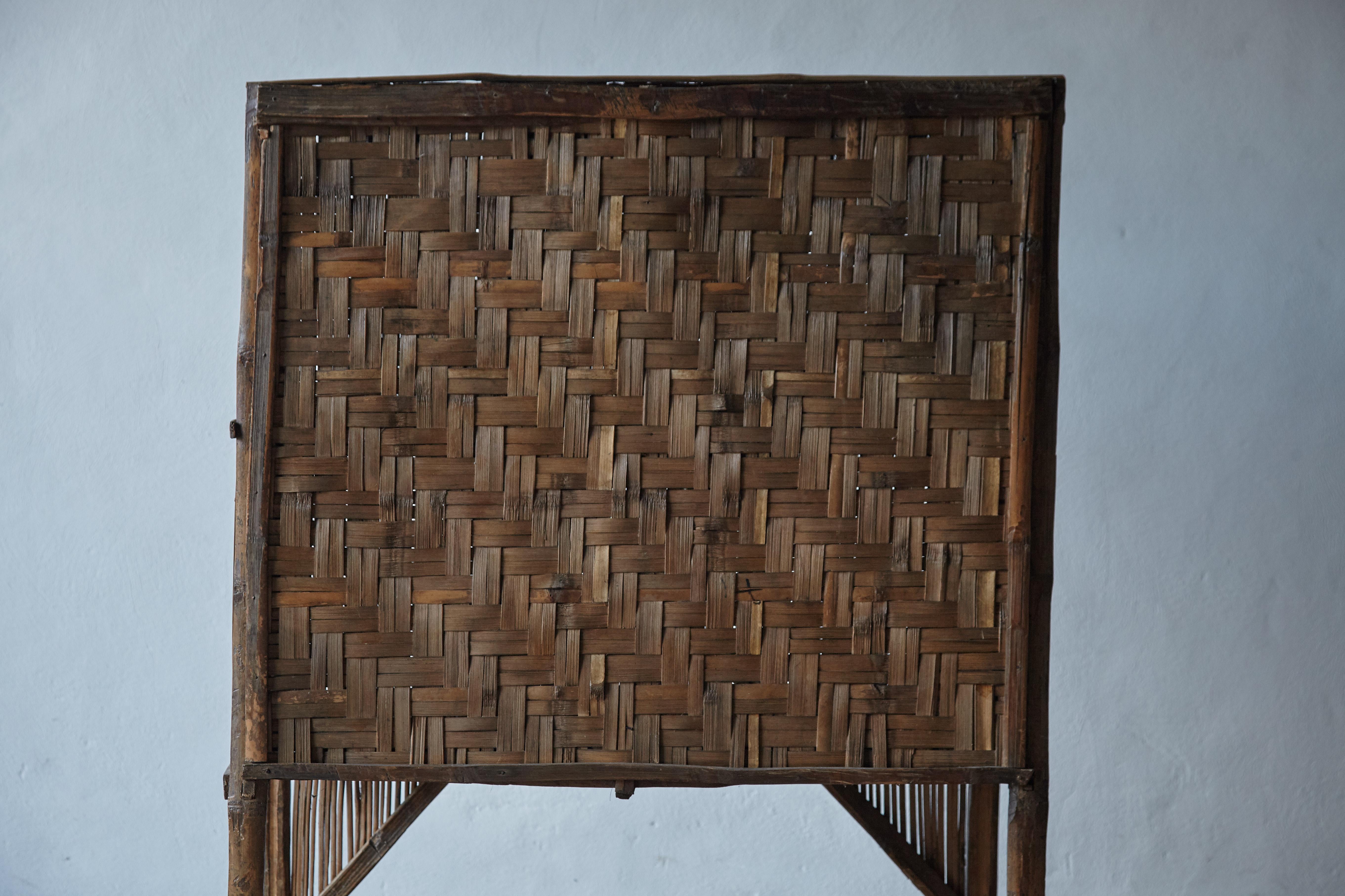 Unusual Old Bamboo Cabinet For Sale 7