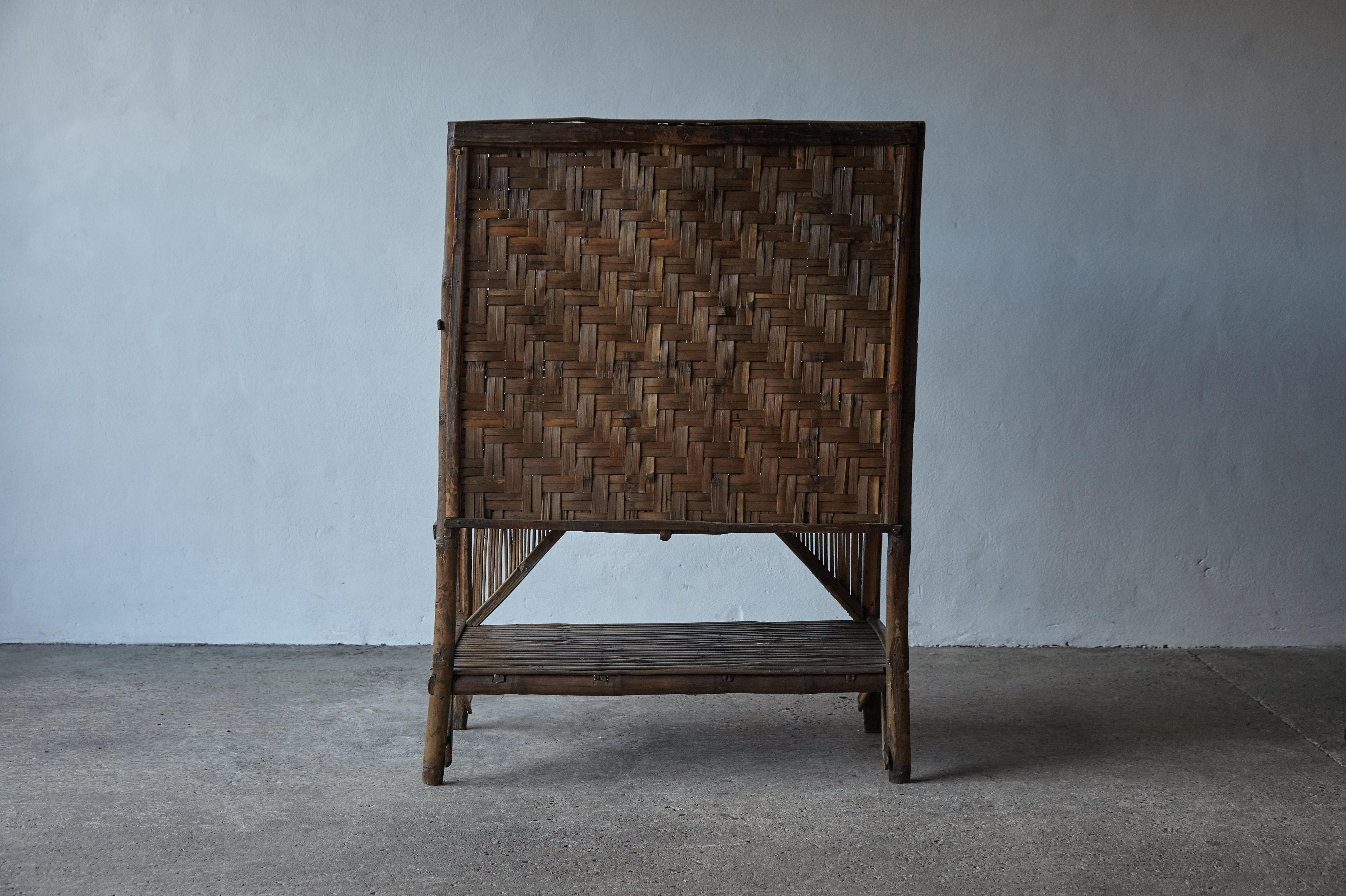 Unusual Old Bamboo Cabinet For Sale 8