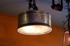 Unusual One of a Kind Pewter and Iron Pendant with Hand-made Chain