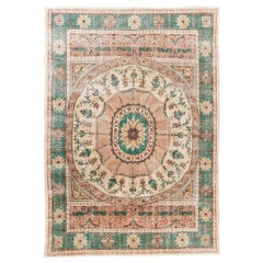 Tapis européen vintage noué à la main inhabituel de 8,4 x 12 m. Tapis en laine à motifs français