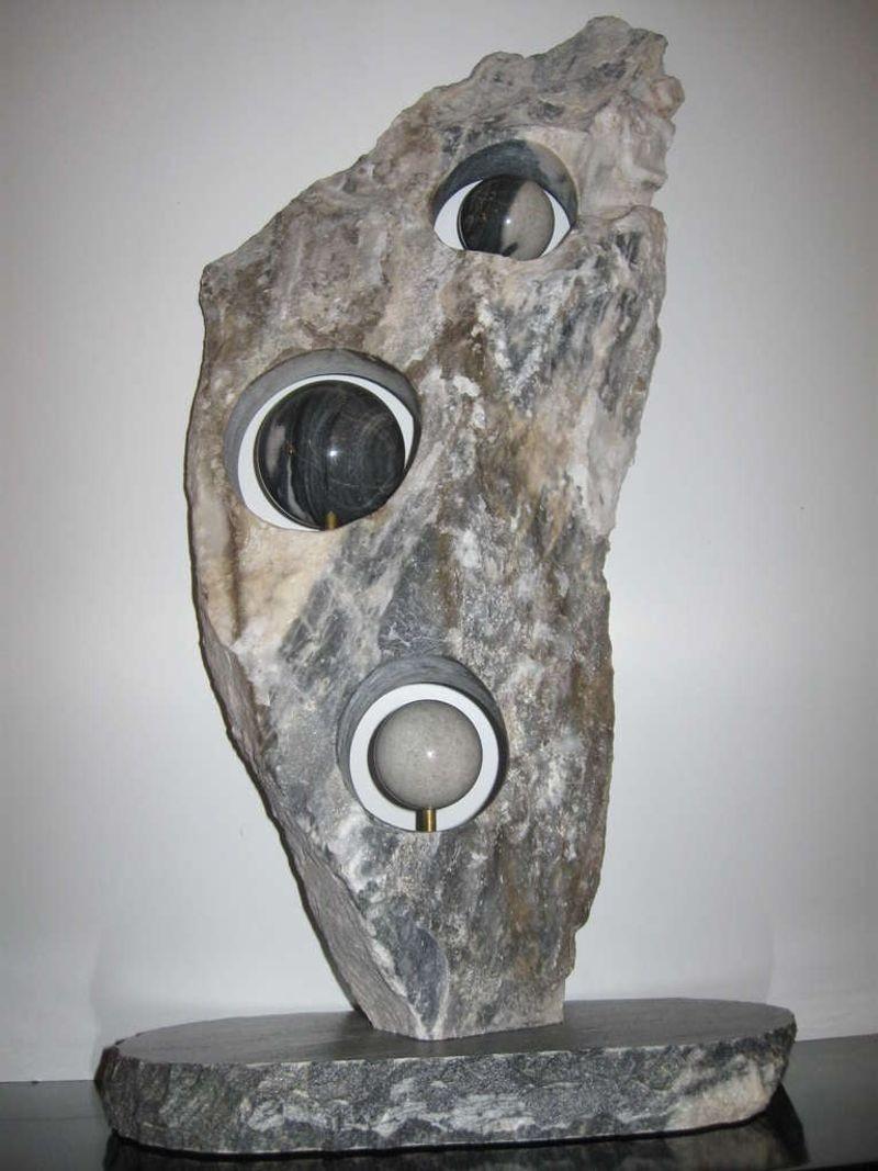 American Unusual Orca Marble Free Form Sculpture For Sale