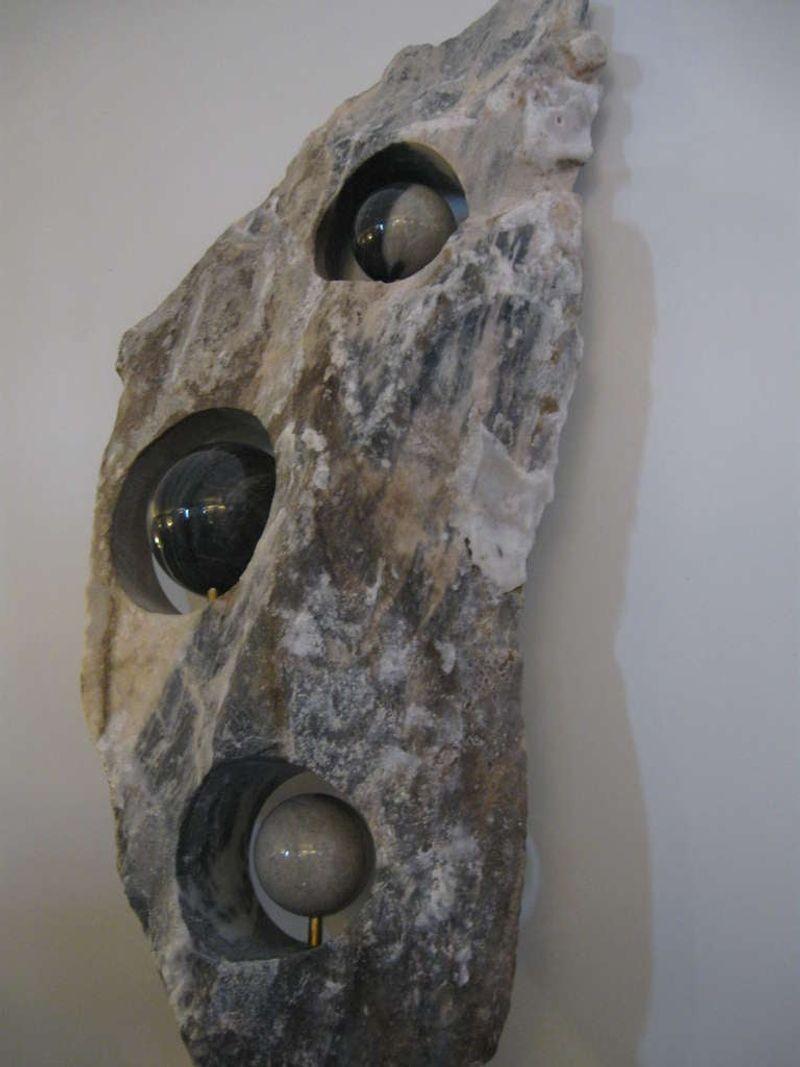 Metal Unusual Orca Marble Free Form Sculpture For Sale