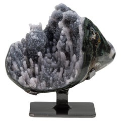Unusual Organic Mineral Formation, Gray Druze Stalactites and White Quartz