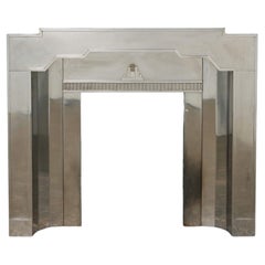 Ungewöhnliche Original Art Deco Edelstahl Feuer Mantel