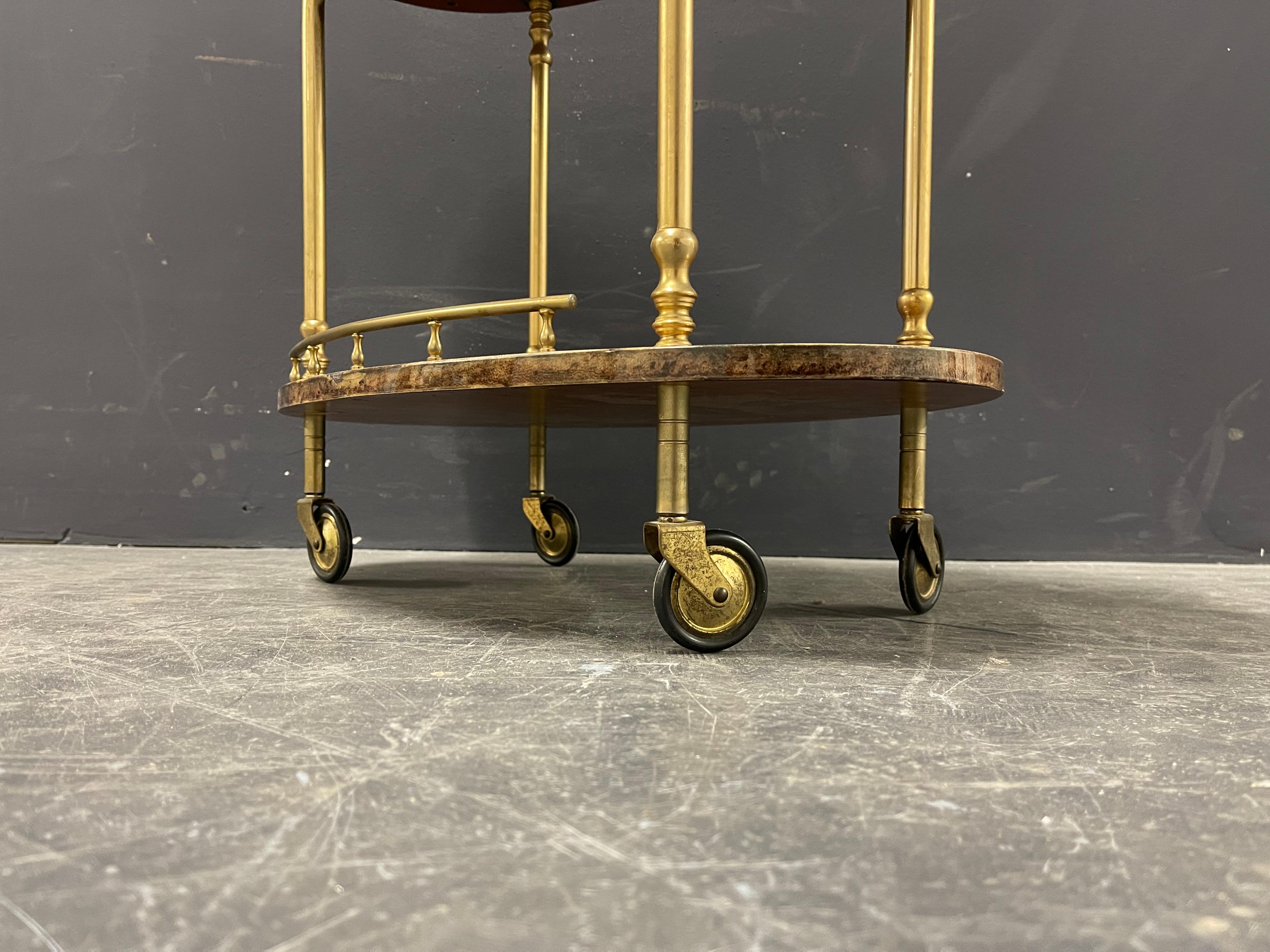 Unusual Oval Aldo Tura Barcart In Good Condition In Munich, DE