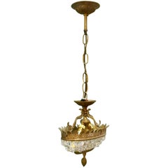 Unusual Oval Shaped French Empire Style Basket Chandelier