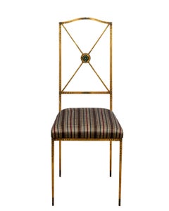 Unusual Painted and Decorated Iron Side Chair