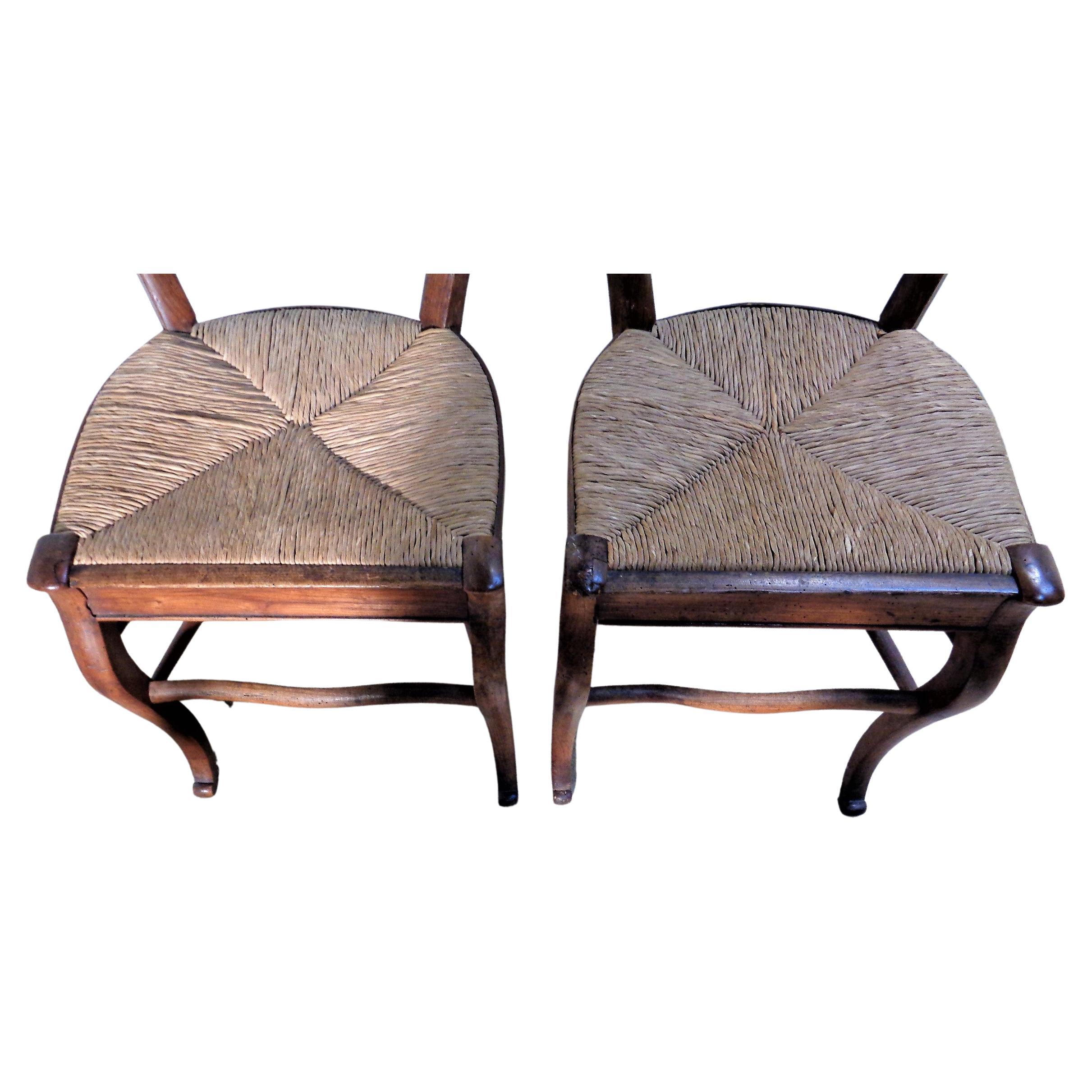 Carved  18th Century Country French Chairs For Sale