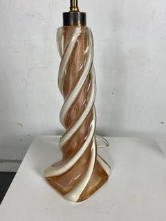 Unusual Pair 1950's Murano Glass Italian Table Lamps by Camer, Seguso