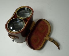 Unusual Pair French Antique English Binoculars, c.1900