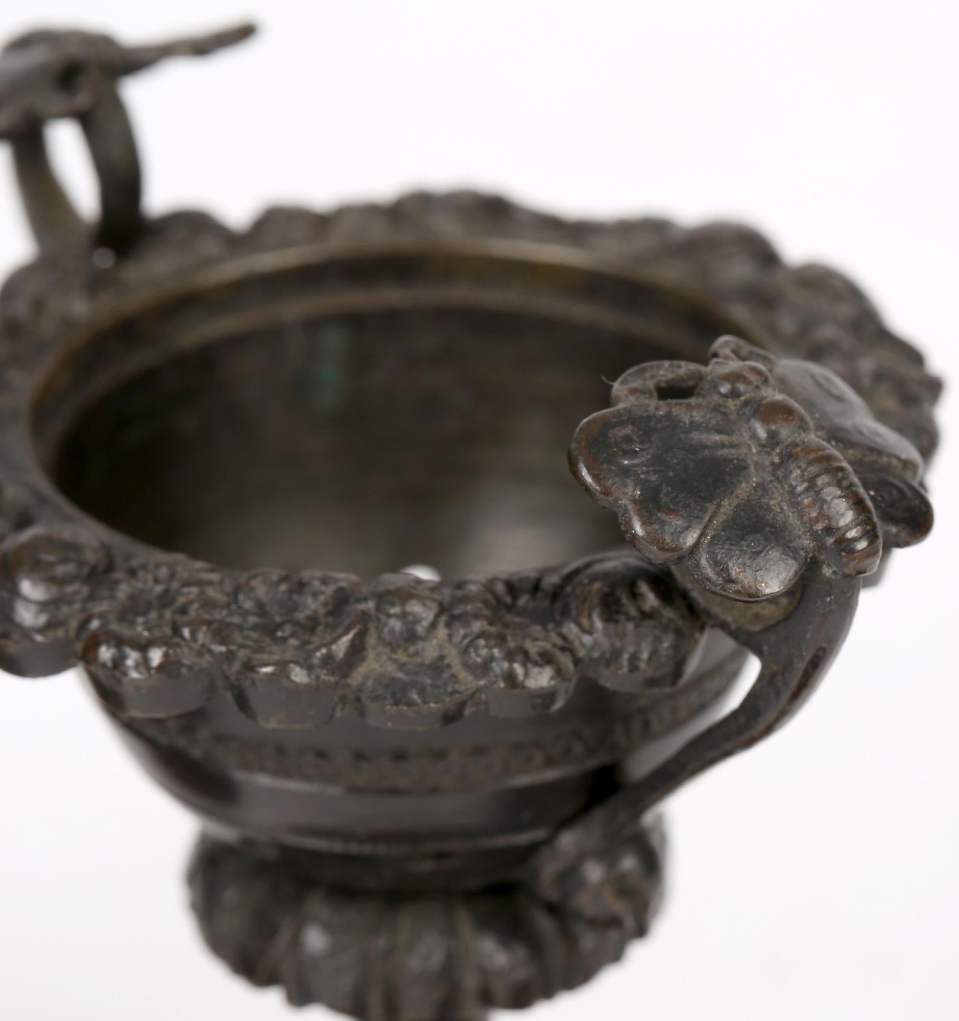 George III Unusual Pair of Georgian Patinated Bronze Lidded Pot Pourri Vases