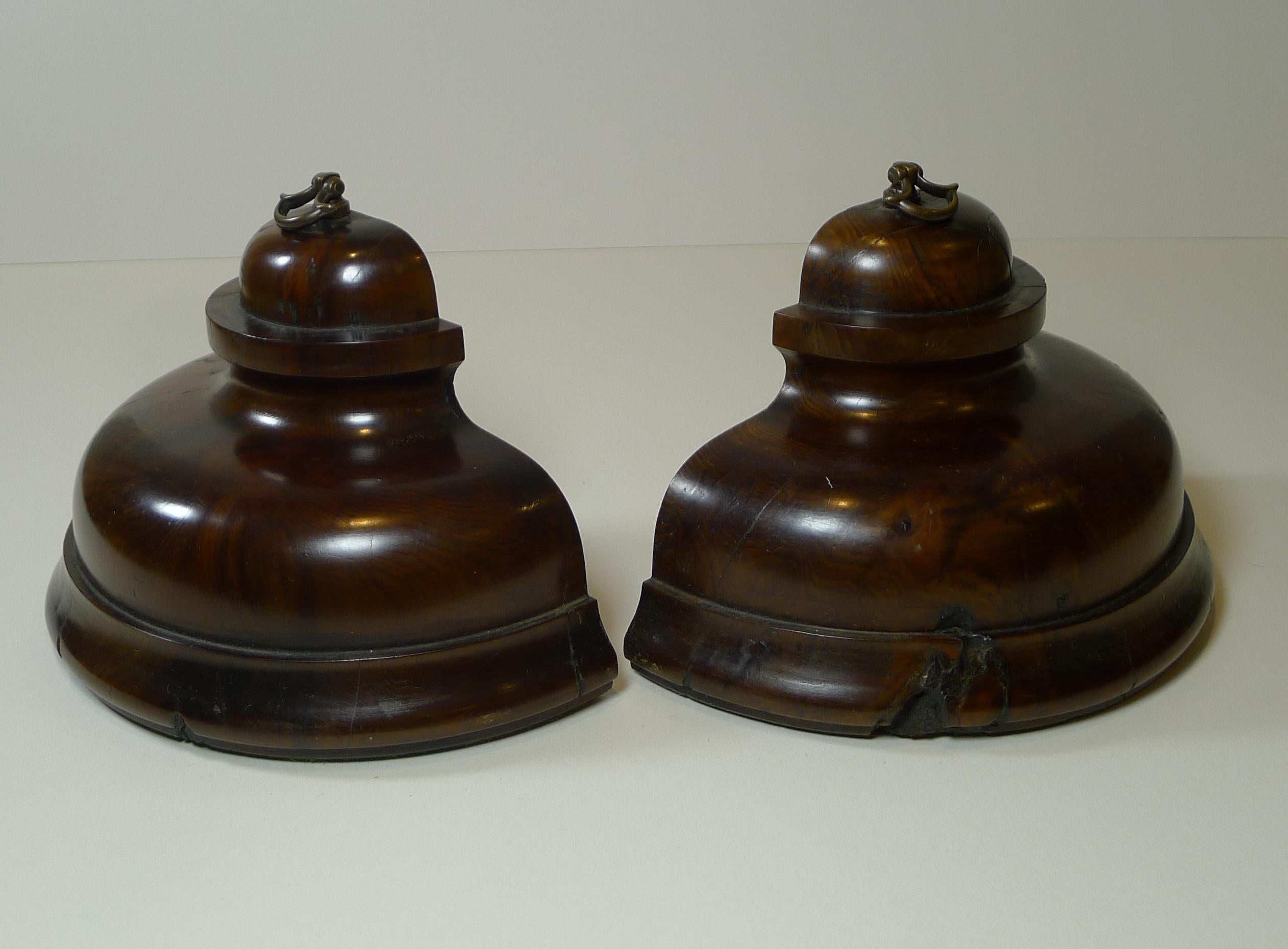 Unusual Pair Georgian Solid Yew Wood Bookends c.1800 For Sale 7