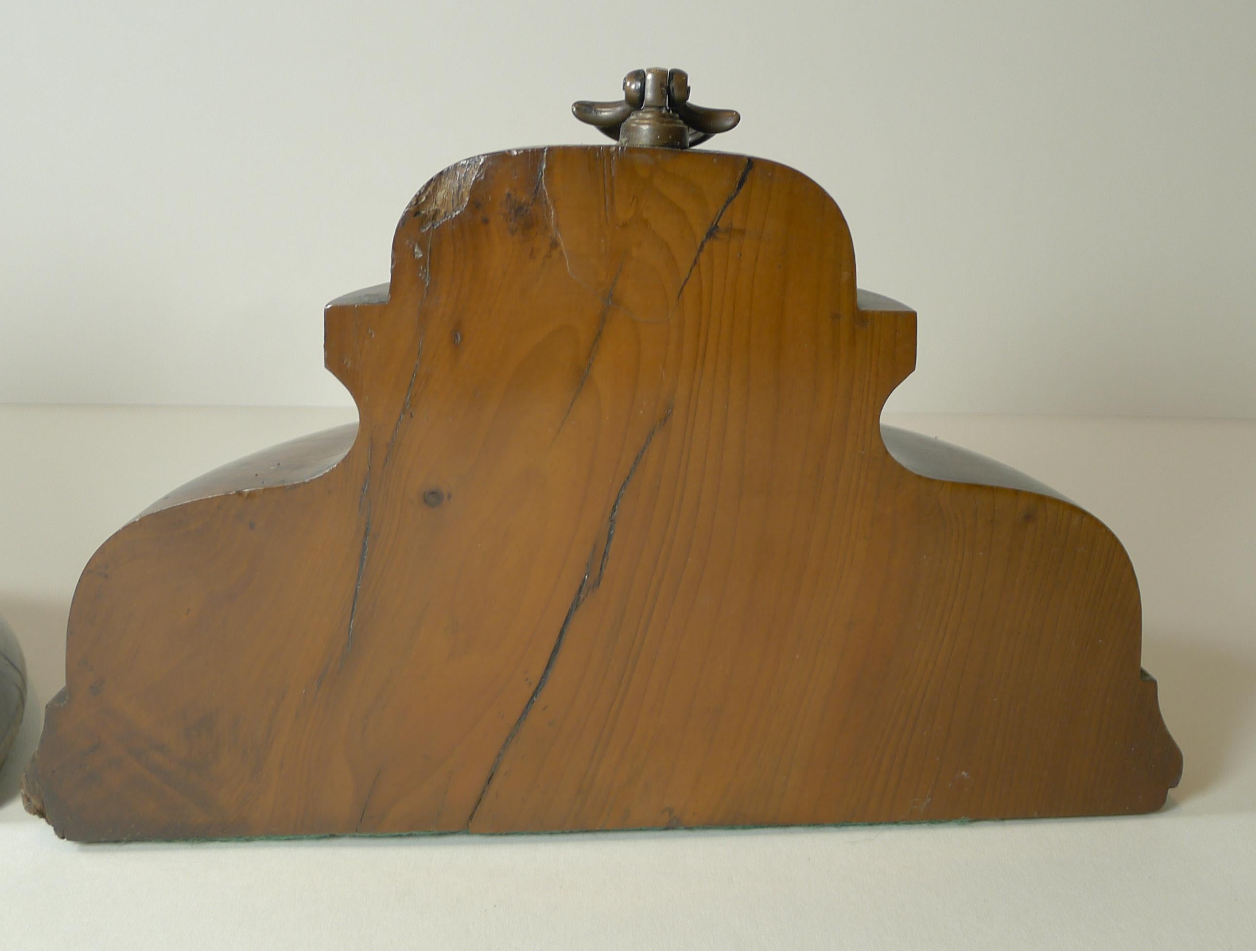 Unusual Pair Georgian Solid Yew Wood Bookends c.1800 For Sale 2