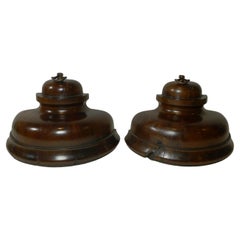 Used Unusual Pair Georgian Solid Yew Wood Bookends c.1800