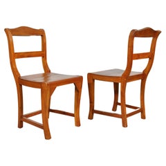 Unusual Pair of 19th Century Fruitwood Chairs