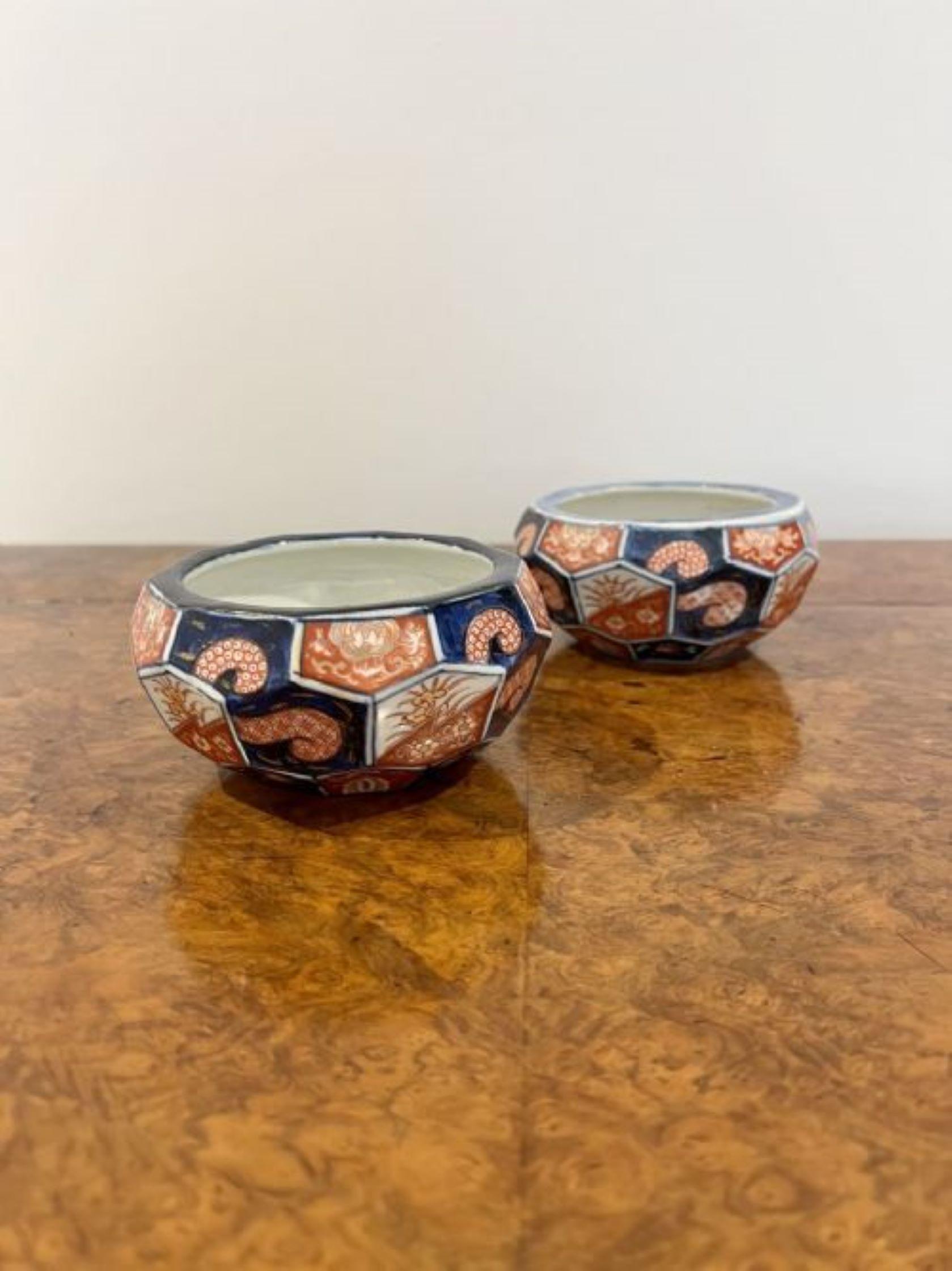 20th Century Unusual pair of antique Japanese quality Imari bowls  For Sale