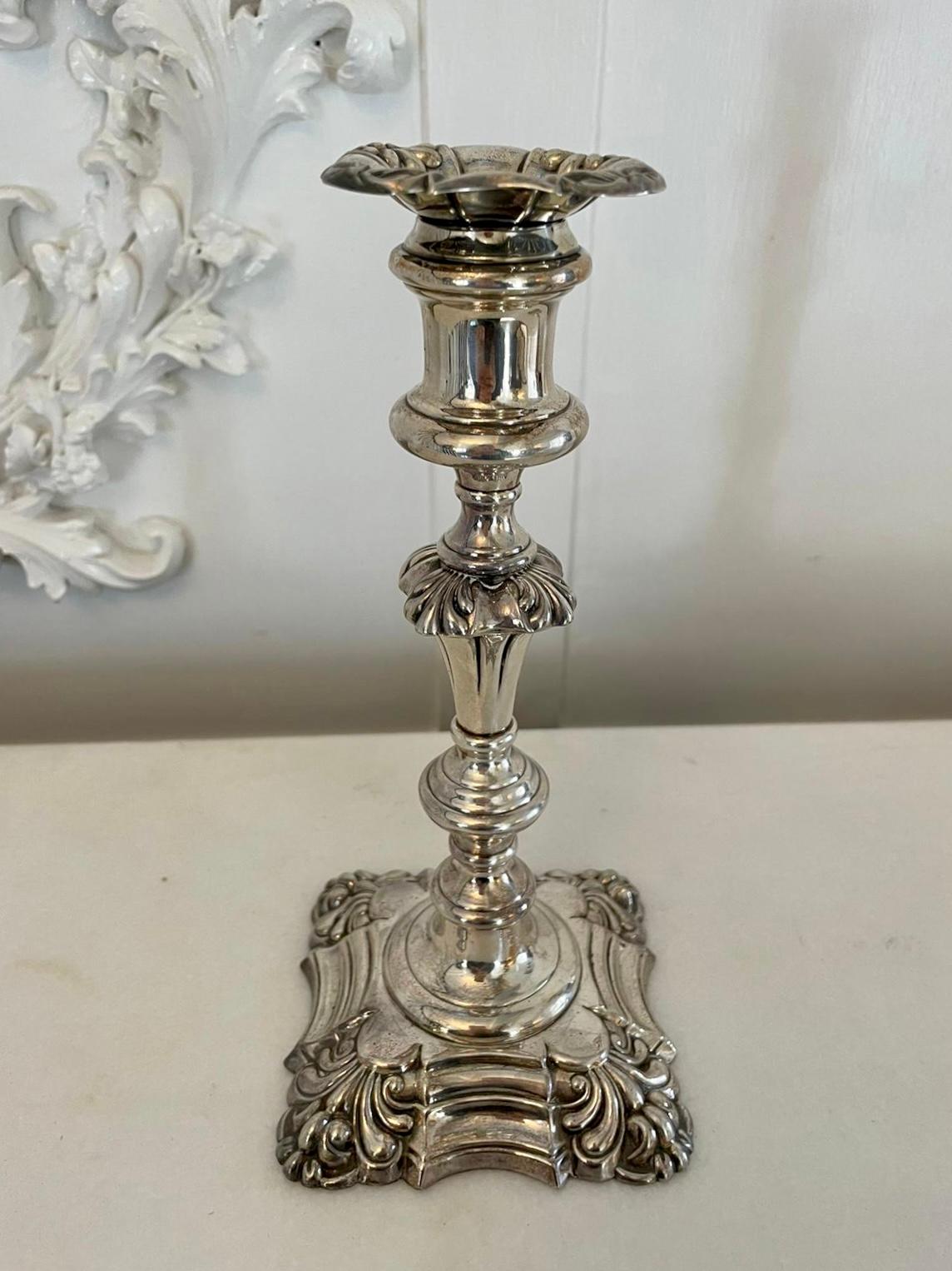 English Unusual Pair of Antique Quality Sheffield Plated Telescopic Candlesticks For Sale