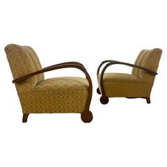 Unusual Pair of Art Deco German Armchairs/Club Chairs from 1920s, Bauhaus Style