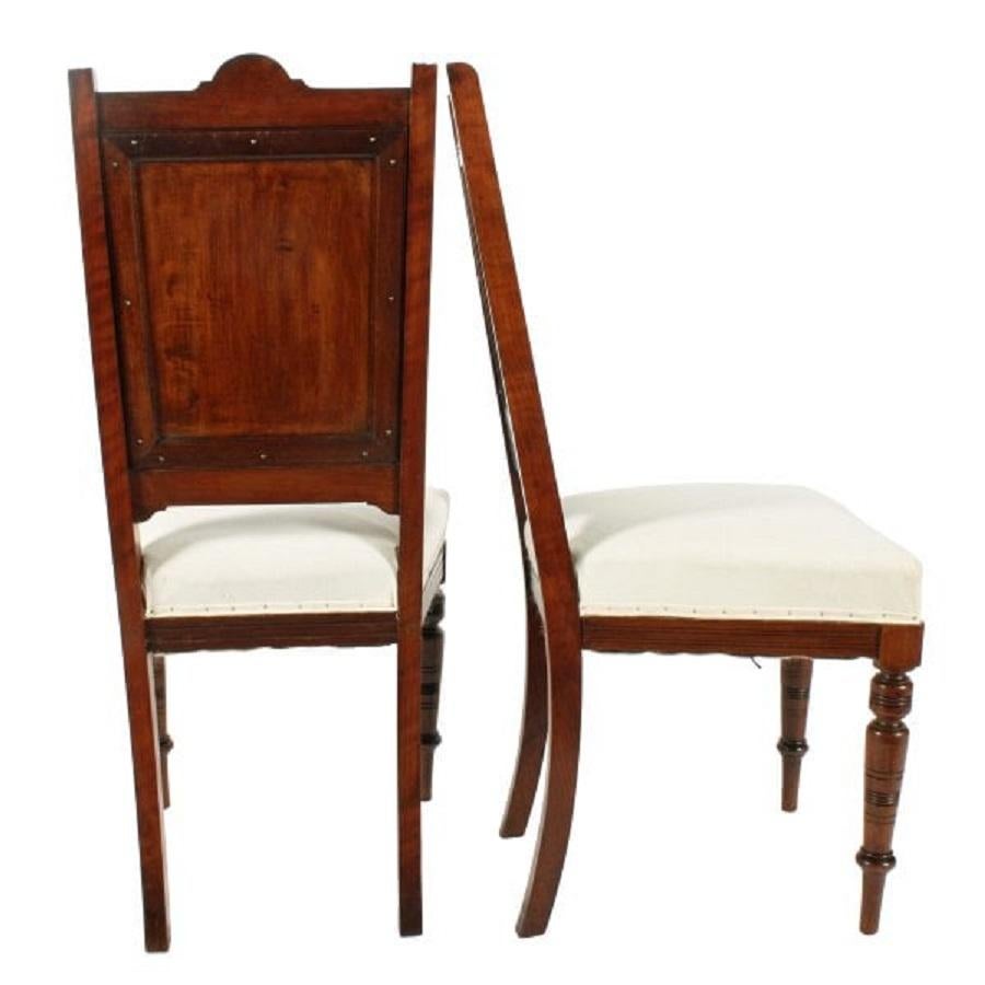 European Unusual Pair of Carved Walnut Chairs, 19th Century For Sale