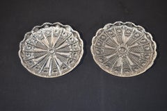 Unusual Pair of Cut Glass Serving Plates, Circa 1920