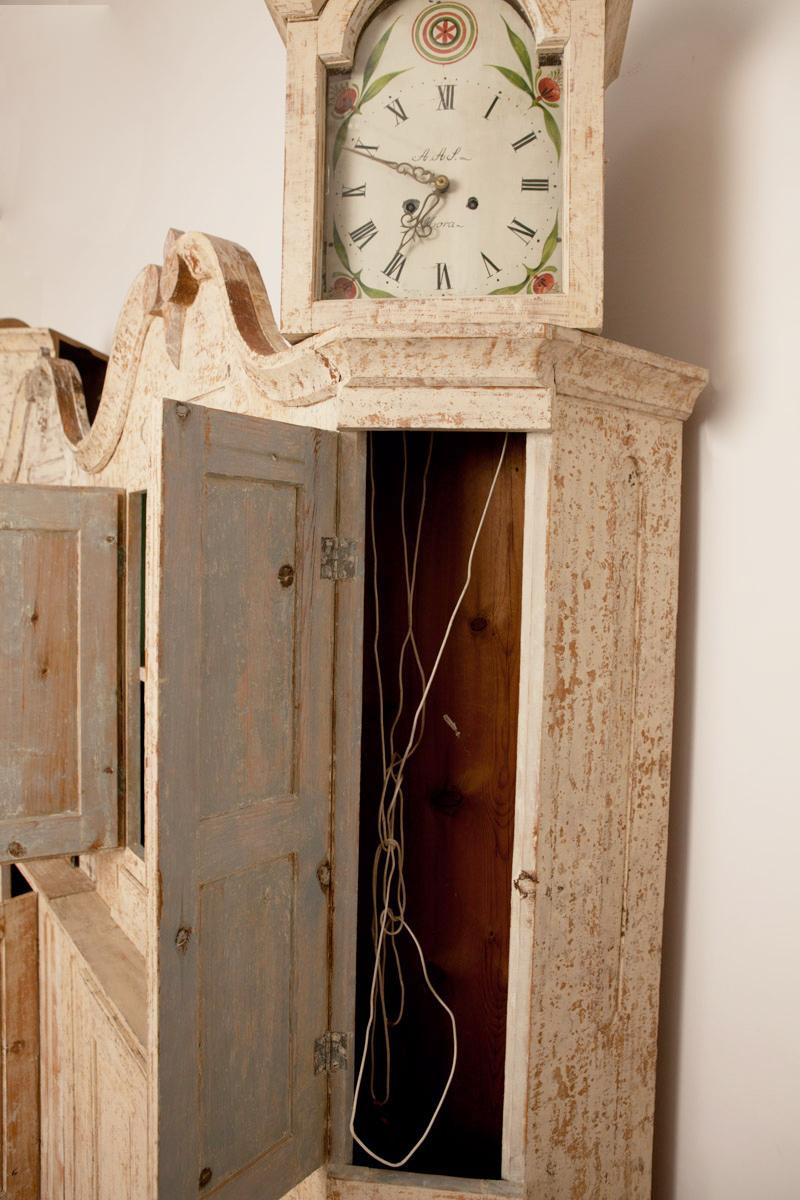 Wood Unusual Pair of Gustavian Corner Clock Cabinets, Origin Mora, Sweden, Circa 1780 For Sale