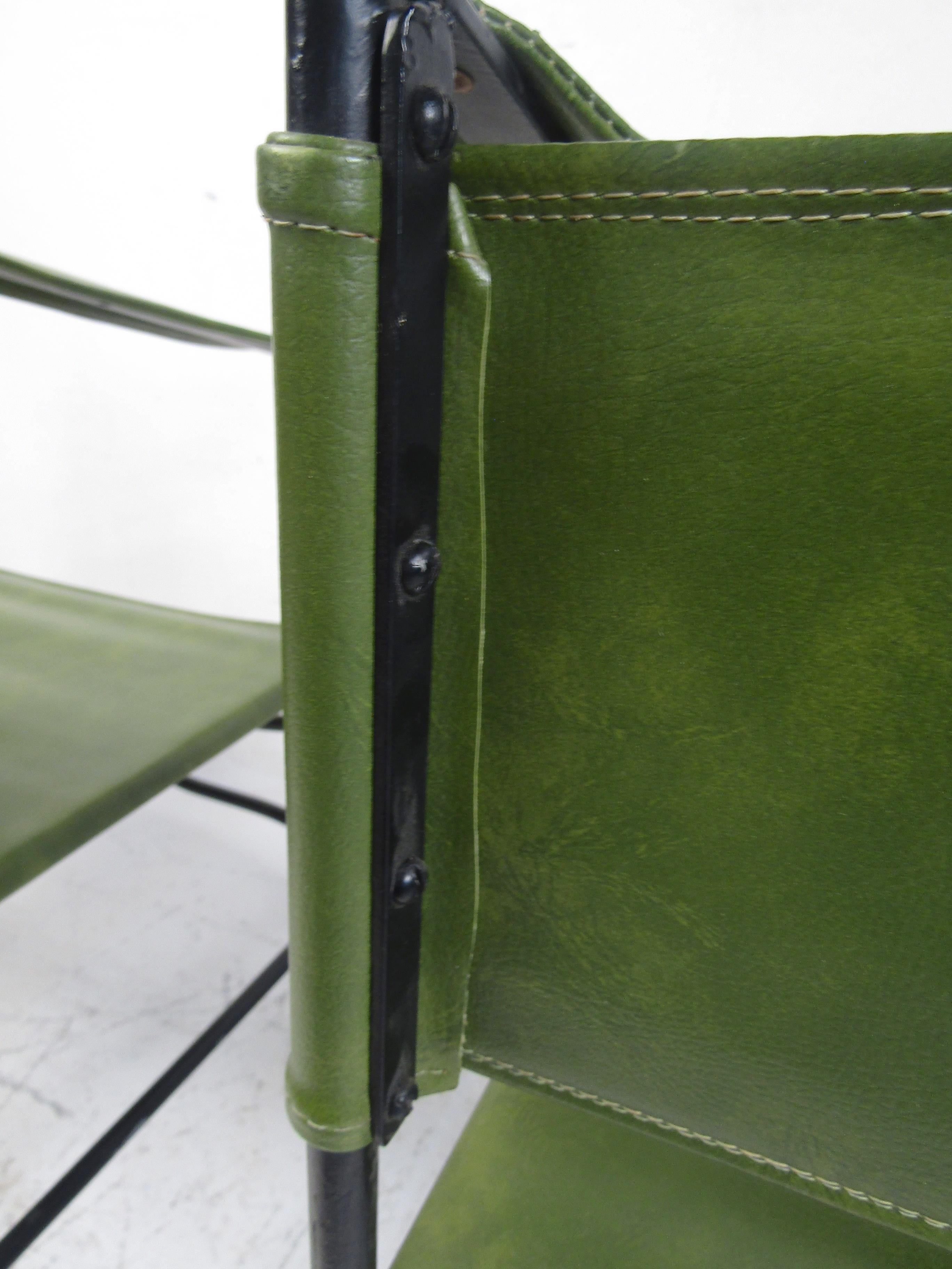 Pair of Vintage Cast Iron Italian Savonrola Chairs 2