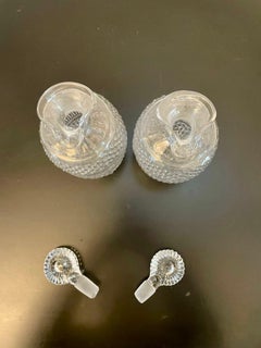 Unusual Pair of Irish Antique Victorian Quality Cut Glass Decanters