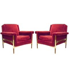 Unusual Pair of Italian Midcentury Lounge Chairs
