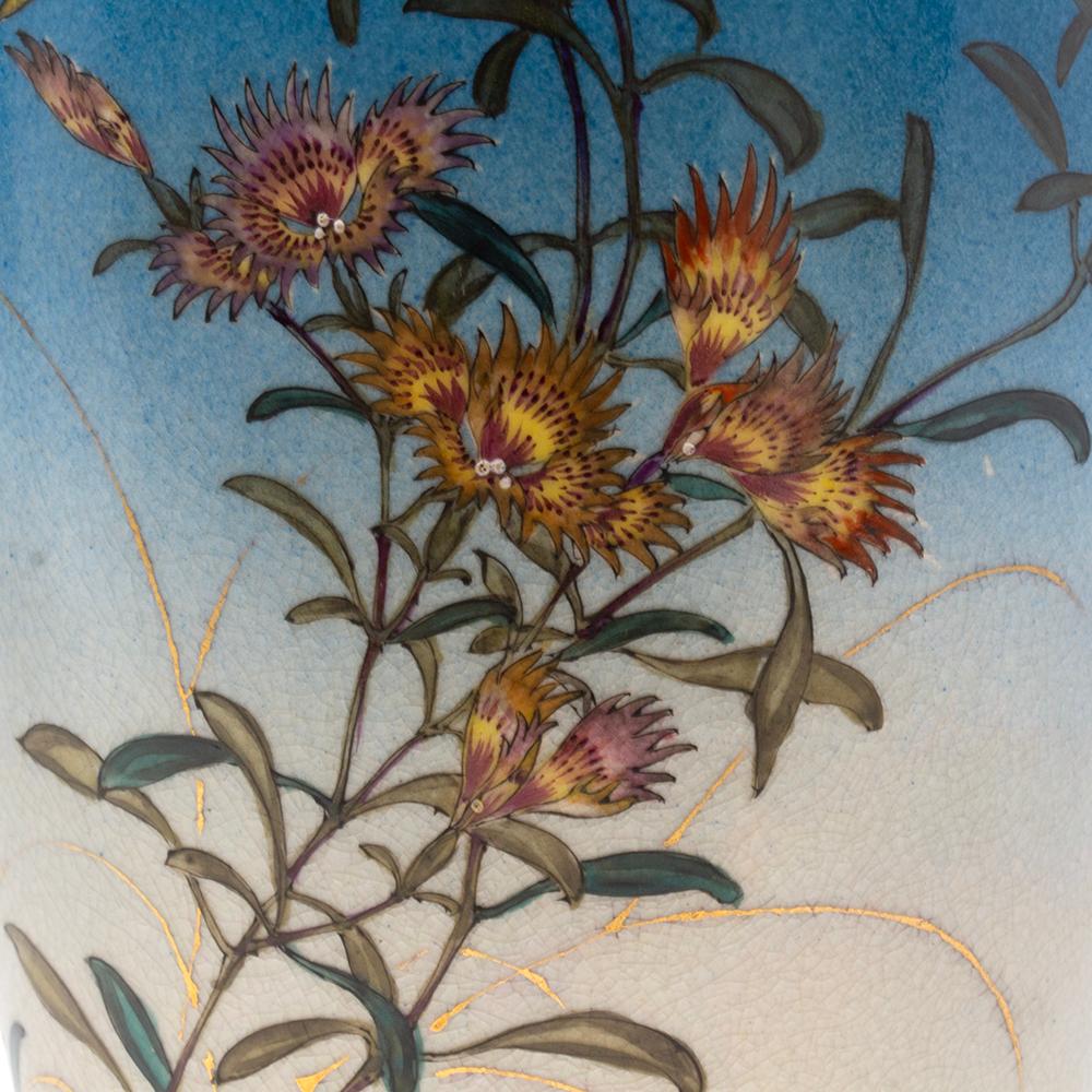 Insolita coppia di vasi giapponesi del periodo Meiji (1868-1912) di Satsuma di Kinkozan in vendita 10