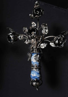 Unusual Pair of Large Sconces 'Early 20th' with Albarelli '18th', Italy