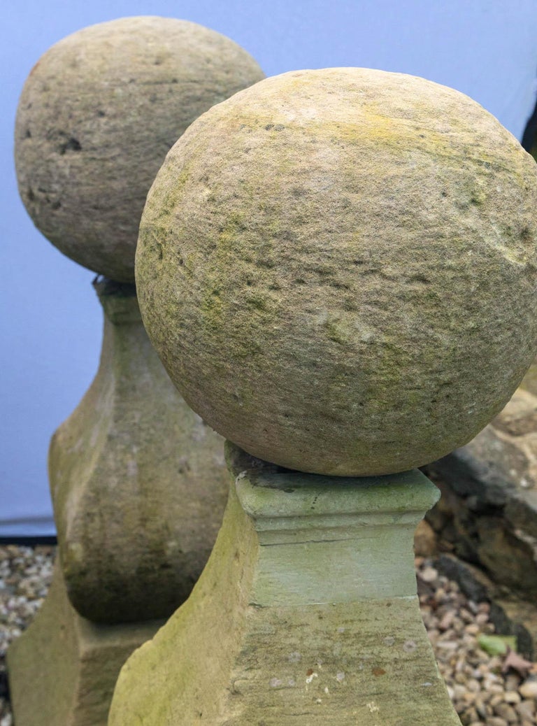 Unusual Pair of Marked Cast Stone Finials For Sale at 1stdibs