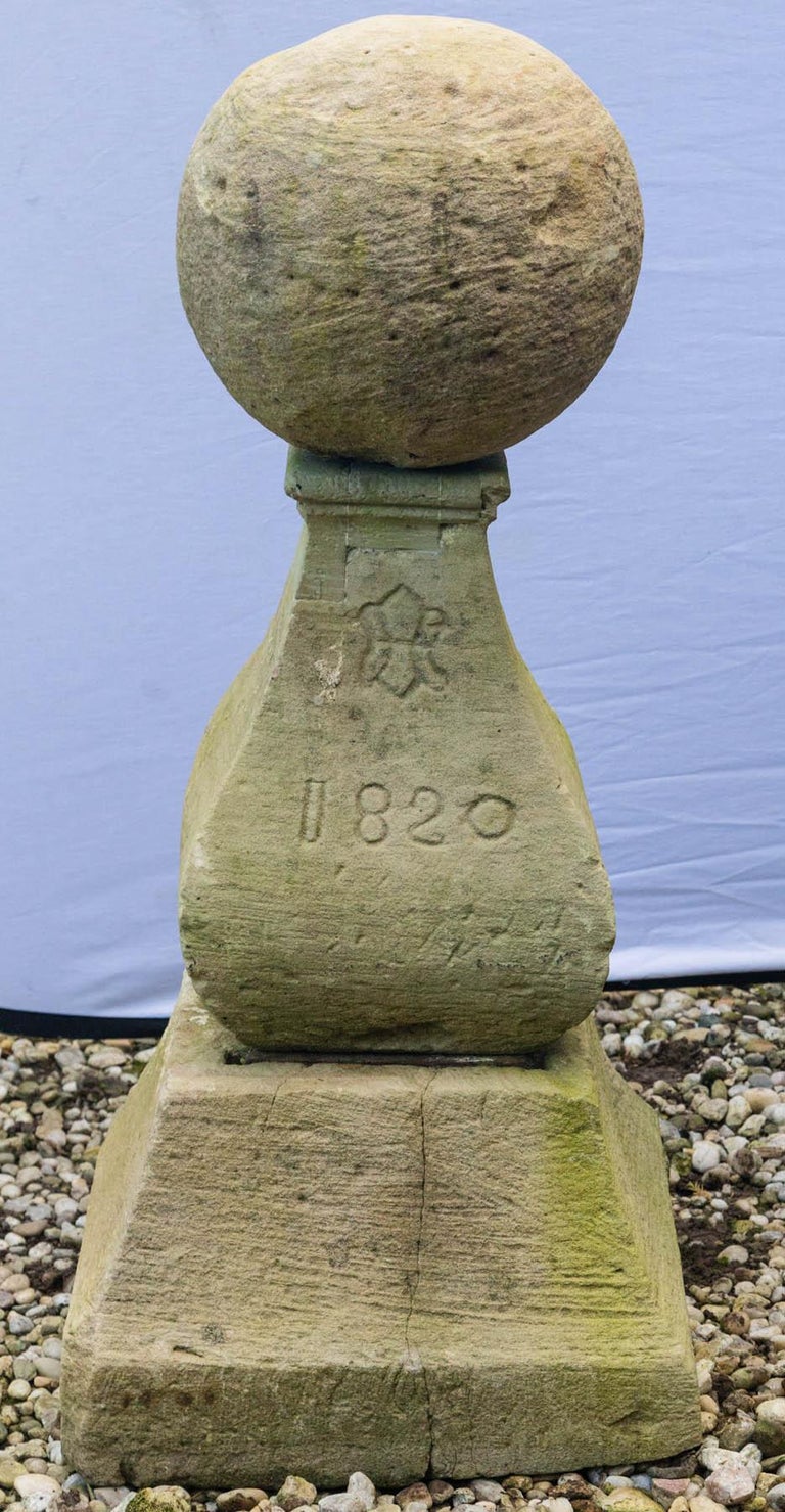 Unusual Pair of Marked Cast Stone Finials For Sale at 1stdibs