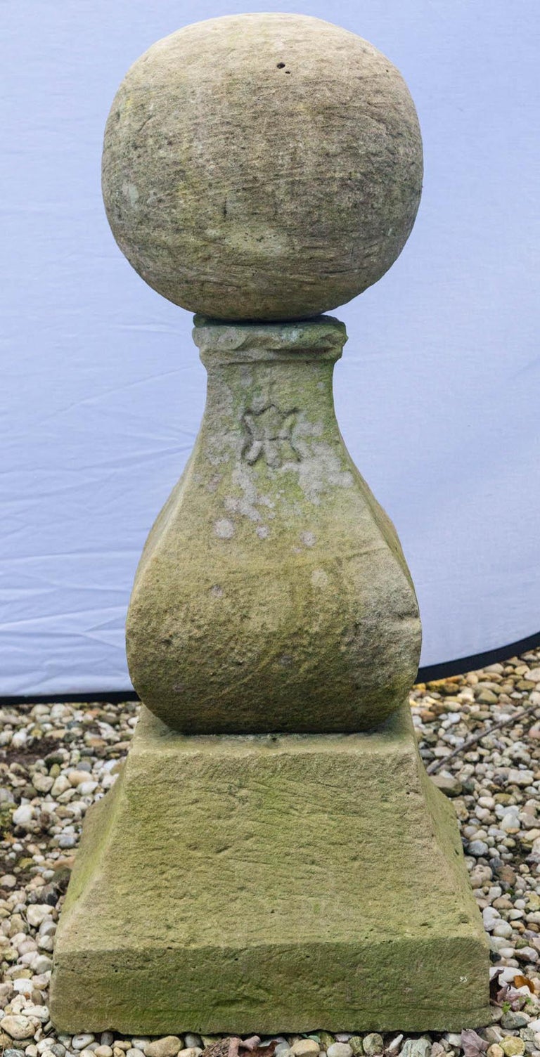 Unusual Pair of Marked Cast Stone Finials For Sale at 1stdibs