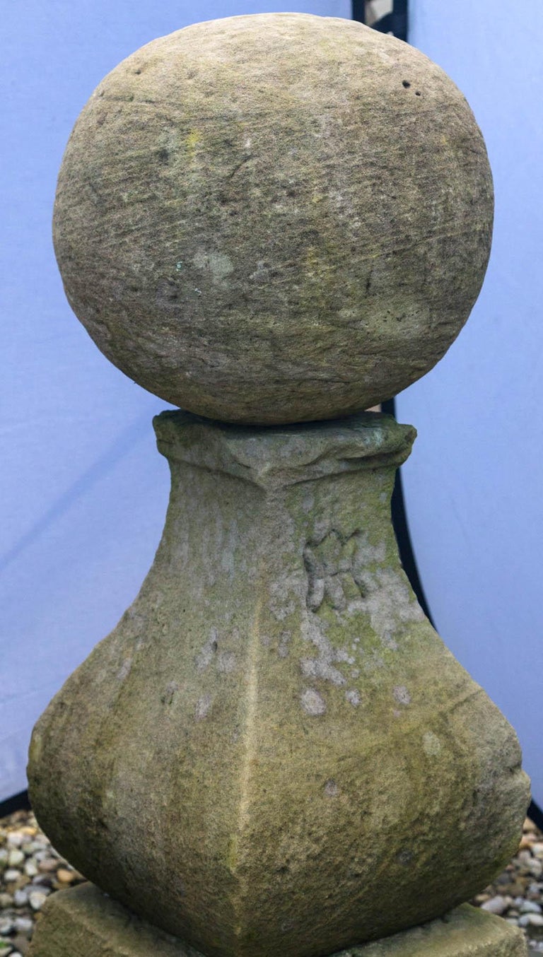 Unusual Pair of Marked Cast Stone Finials For Sale at 1stdibs