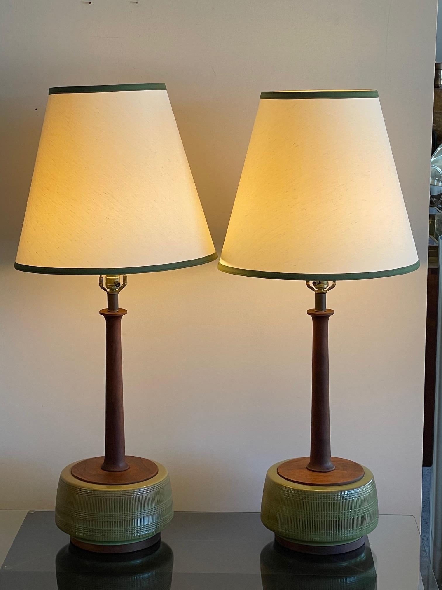 Unusual Pair of Sculptural Ceramic Lamps For Sale 3