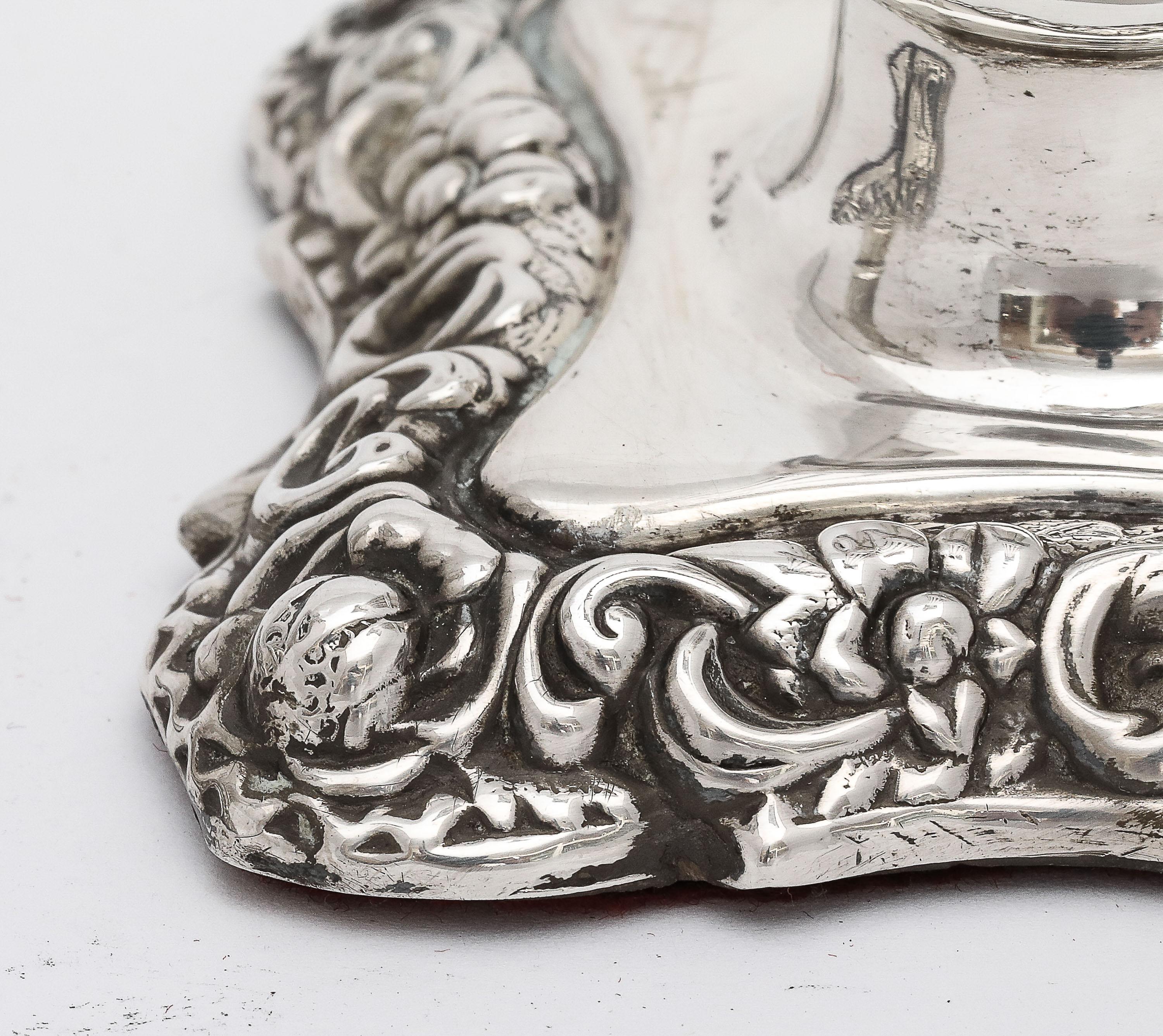 Unusual Pair of Victorian Period Sterling Silver Column-Form Candlesticks 8