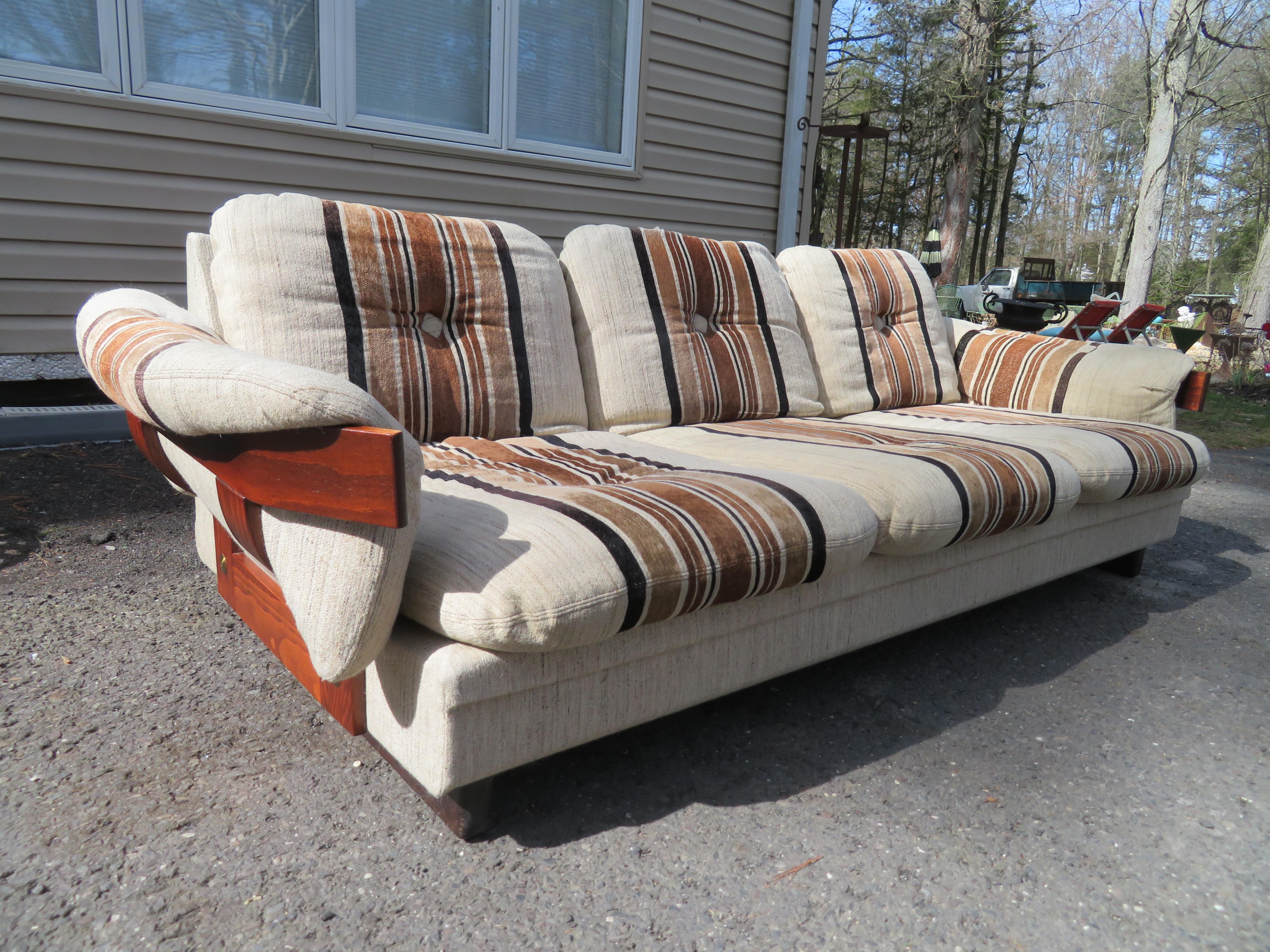 Unusual Pair Scandinavian Teak Bentwood Designer Lounge Chair Mid-Century Modern 8