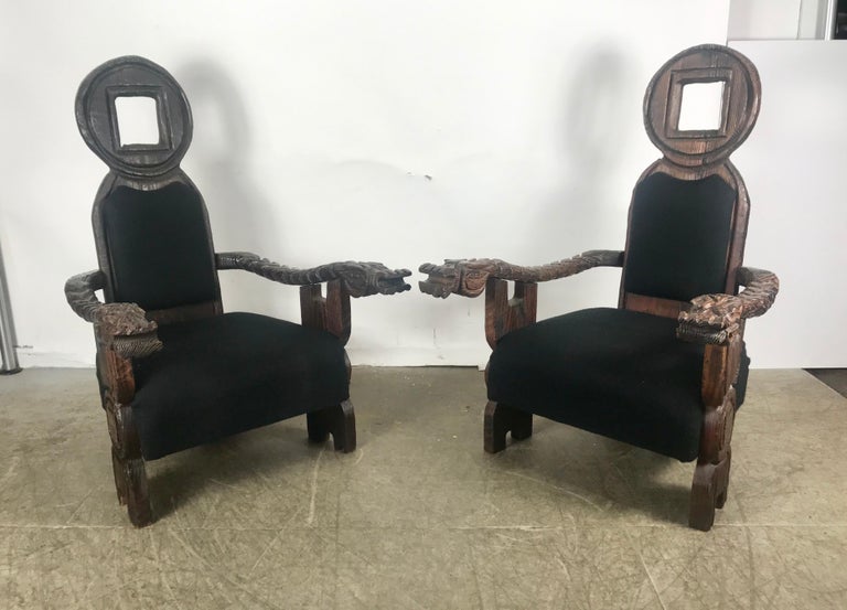 American Unusual Pair Teki Modern Lounge Chairs by William Westenhaver for Witco For Sale