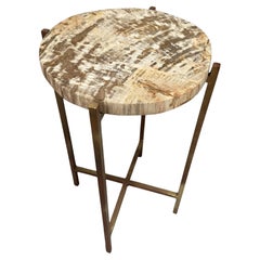 Unusual Petrified Wood Modern Drinks Table