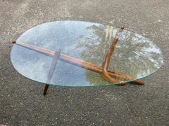 Unusual Pierluigi Giordani style Sculptural Walnut Coffee Table Mid-Century