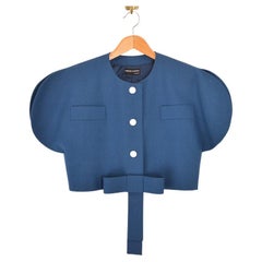 Unusual Pierre Cardin Blue Bolero Cropped Jacket