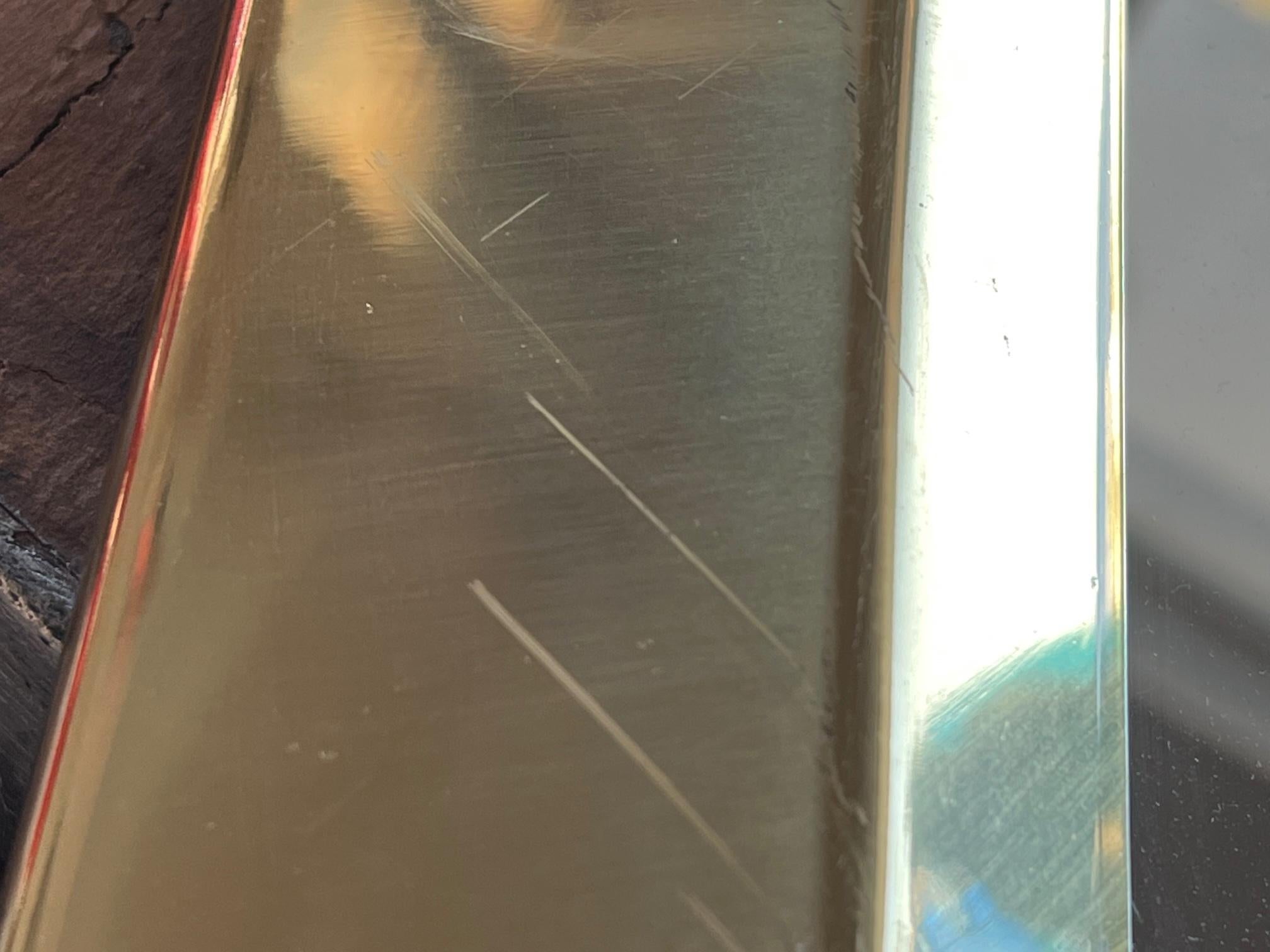 Miroir octogonal inhabituel en laiton poli vers 1970 en vente 1