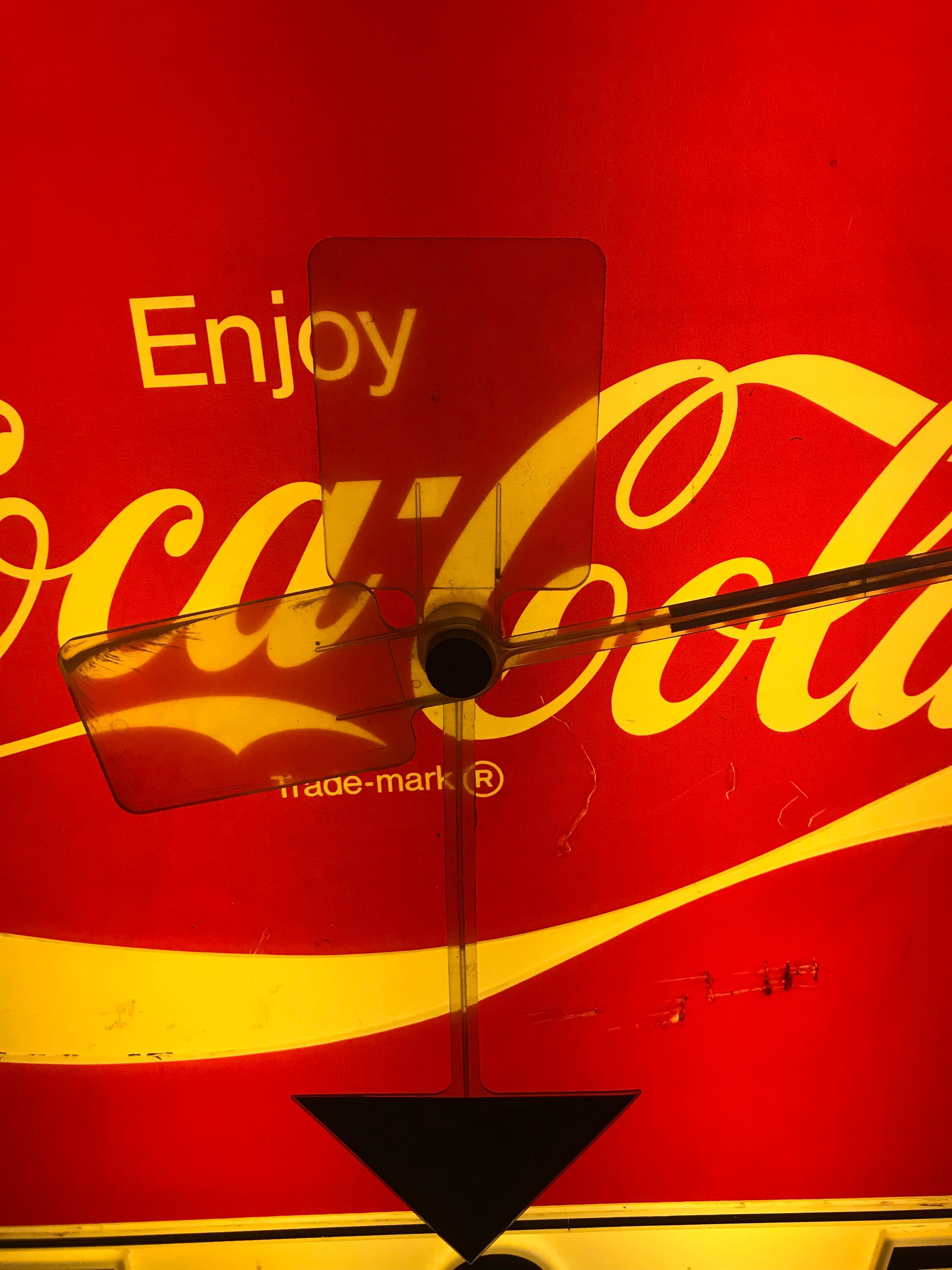 Mid-Century Modern Unusual Pop Modernist Oversized 1970s Light Up Coca Cola Advertising Clock