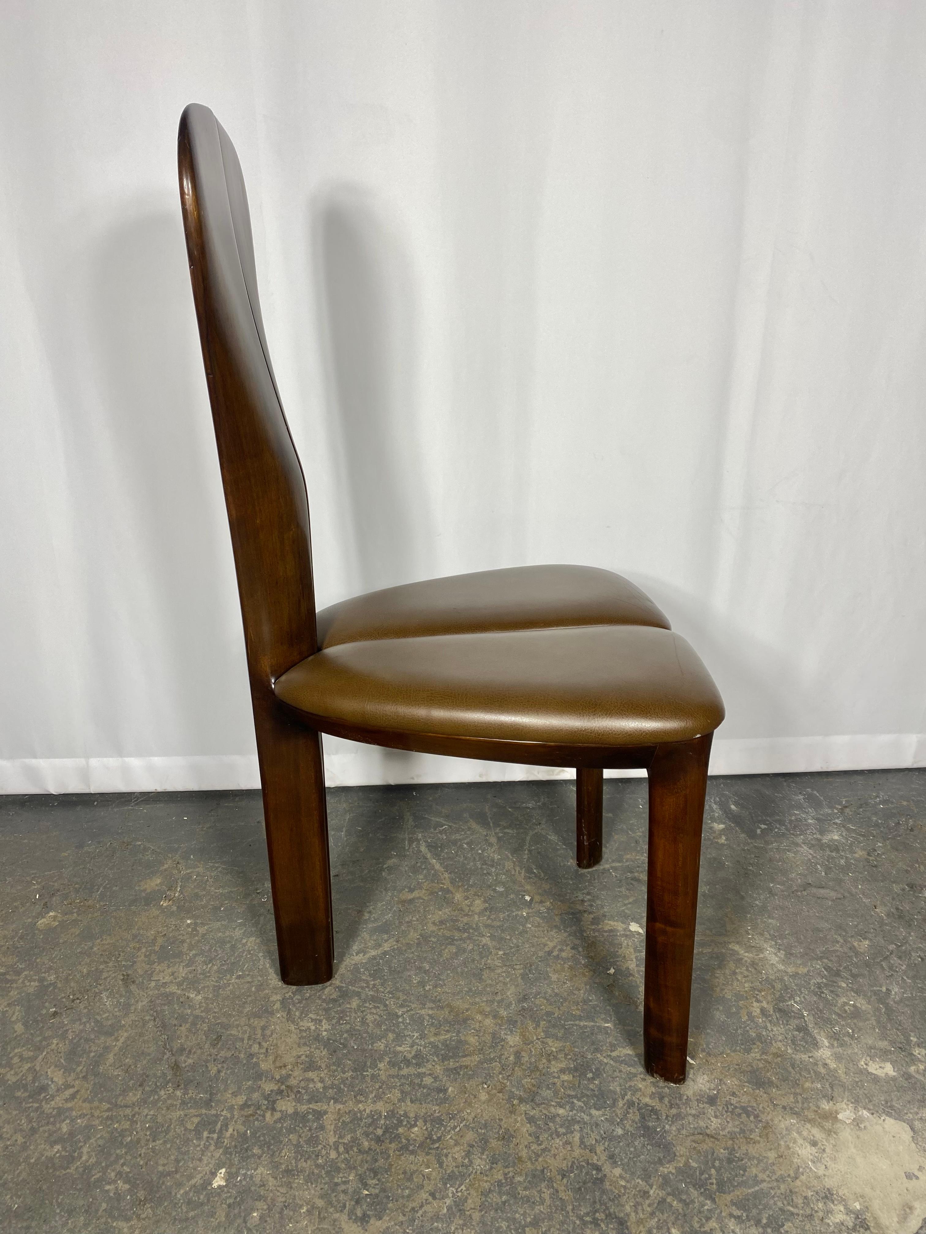 Carved Unusual post modernist sculpted wood side/ desk chair by Edward Axel Roffman For Sale