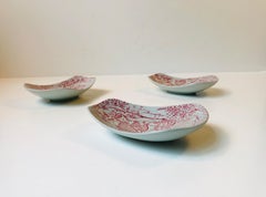 Unusual Pottery Bowls by Bjorn Wiinblad for Nymølle, 1970s, Set of 3