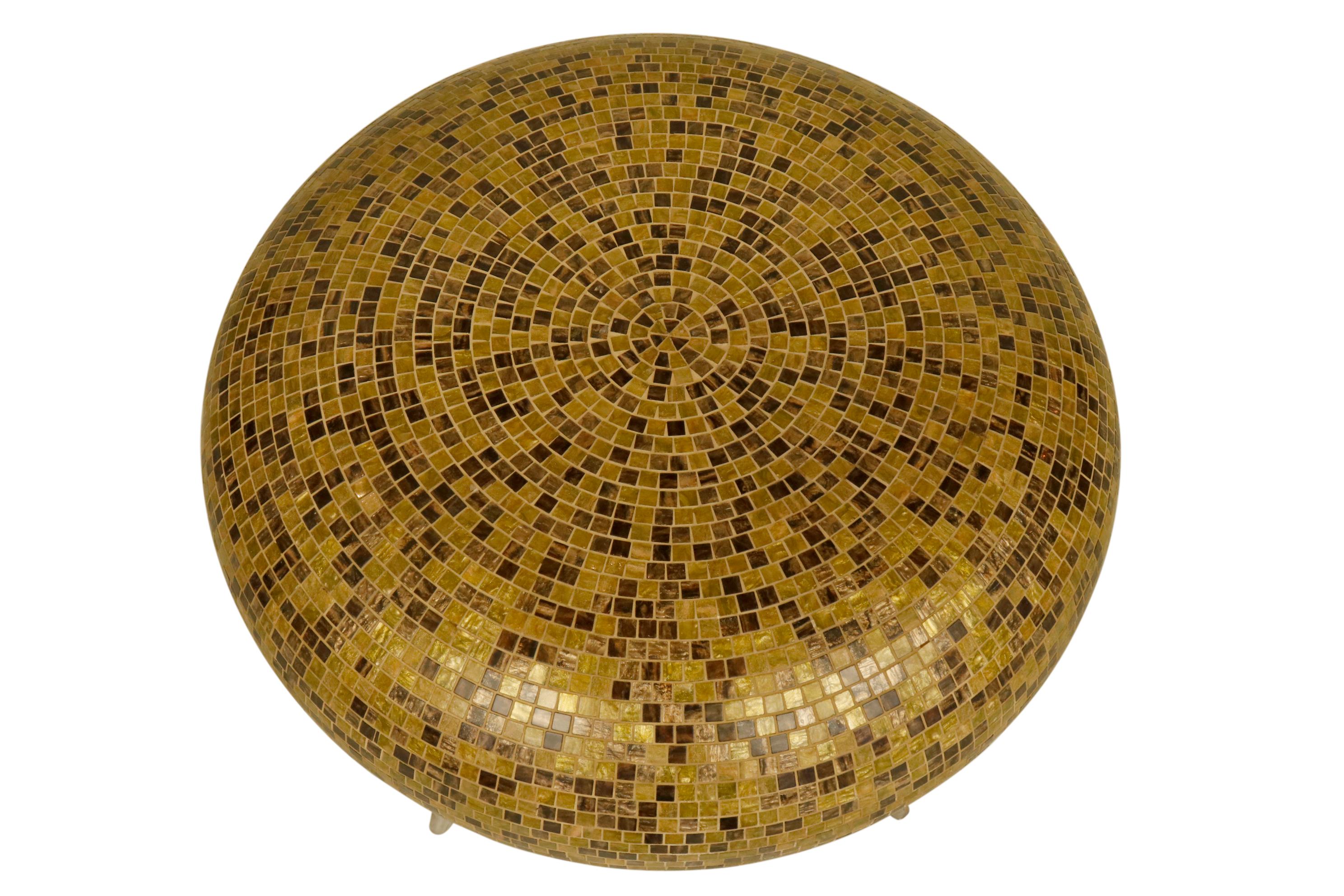 Organic Modern Unusual Pouf with Mosaics