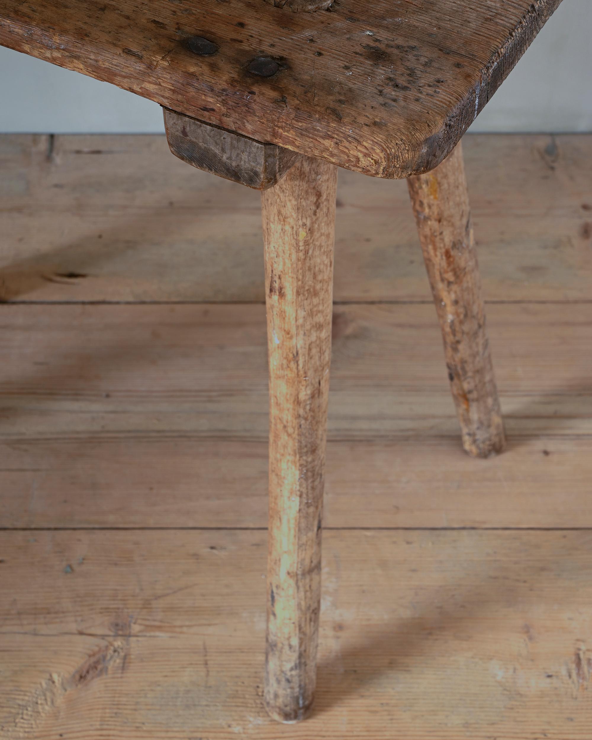 Pine Unusual Primitive 19th Century Swedish Chair For Sale